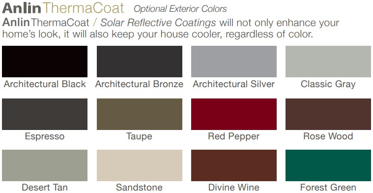 Anlin window color options