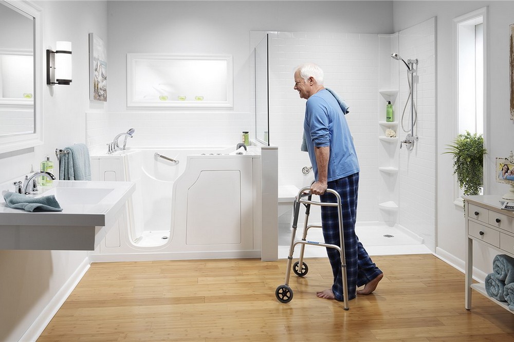 Senior preparing to bathe in a walk-in tubs - 5 Signs Your Household Needs a Walk-In Tub