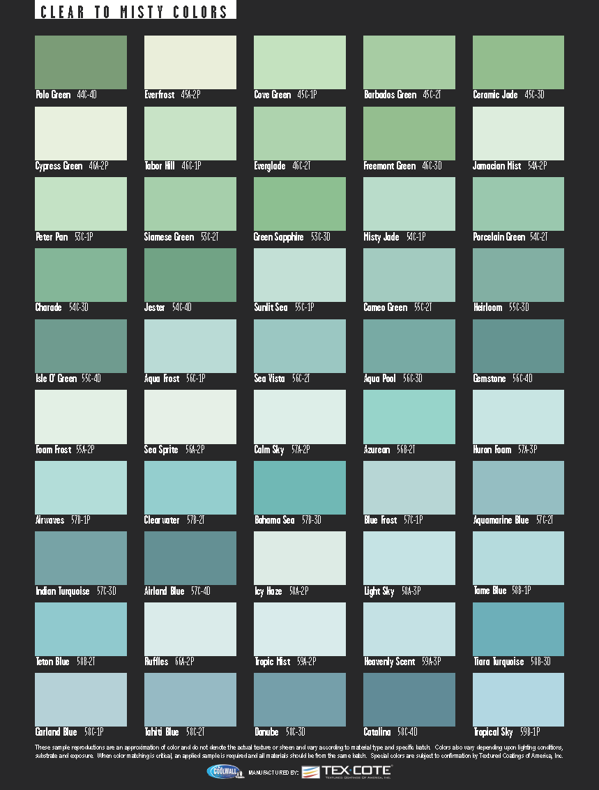 TexCote Coolwall Color Catalog